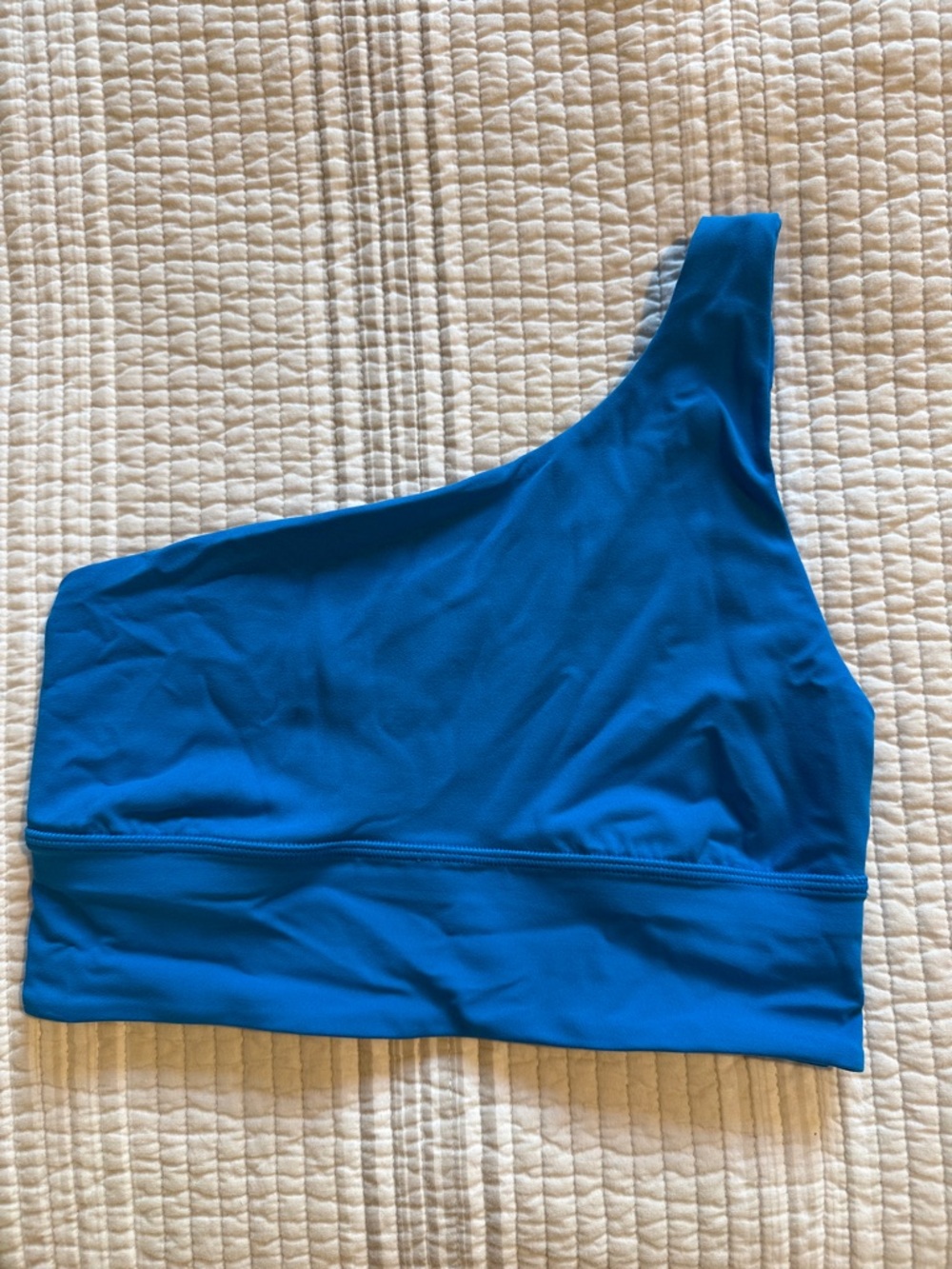 Lululemon Asymmetric One-Shoulder sports bra in Vibrant Blue 6